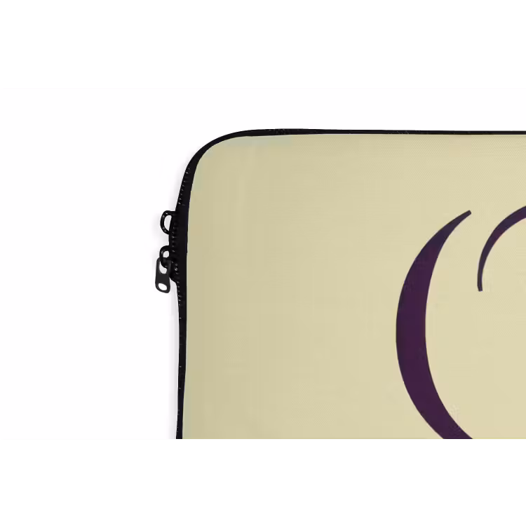 Oh hi - Geel - Monogram laptophoes neopreen klein -detail