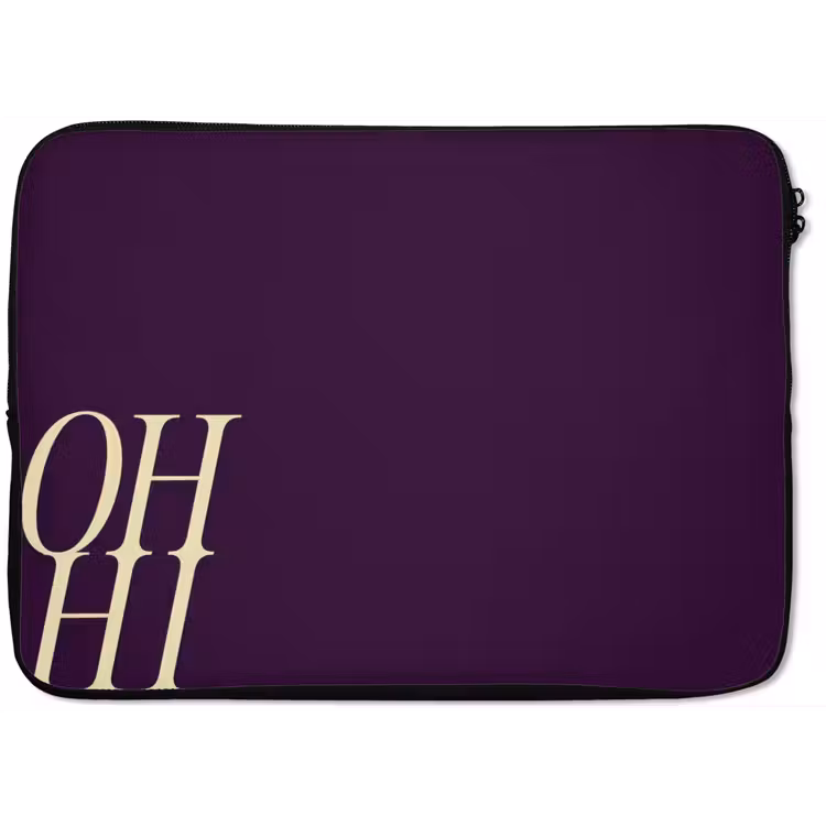 Oh hi - Paars - Cursief laptophoes neopreen klein -zkaufland3dotto