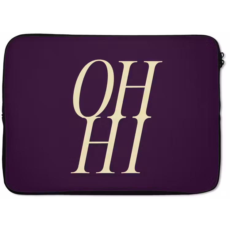 Oh hi - Paars - Minimalistisch laptophoes neopreen klein -zkaufland3dotto