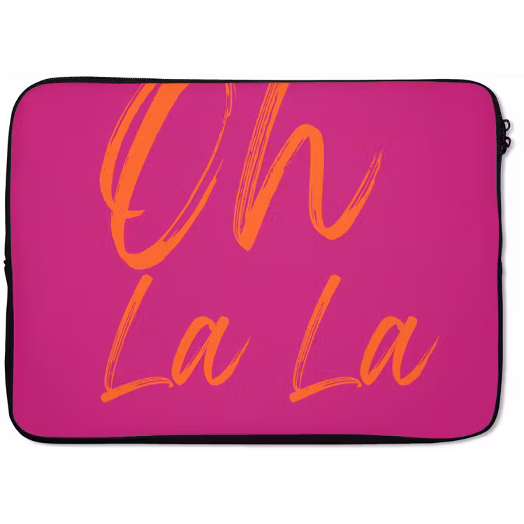 Oh la la - Oranje - Roze laptophoes neopreen klein -zkaufland3dotto