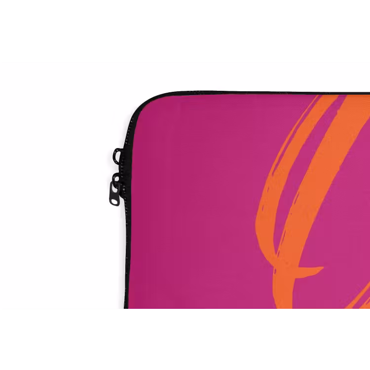 Oh la la - Oranje - Roze laptophoes neopreen klein -detail