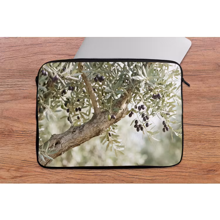 Laptophoes Olijfboom - tak - groen - Olijfboom - tak - groen laptophoes neopreen klein