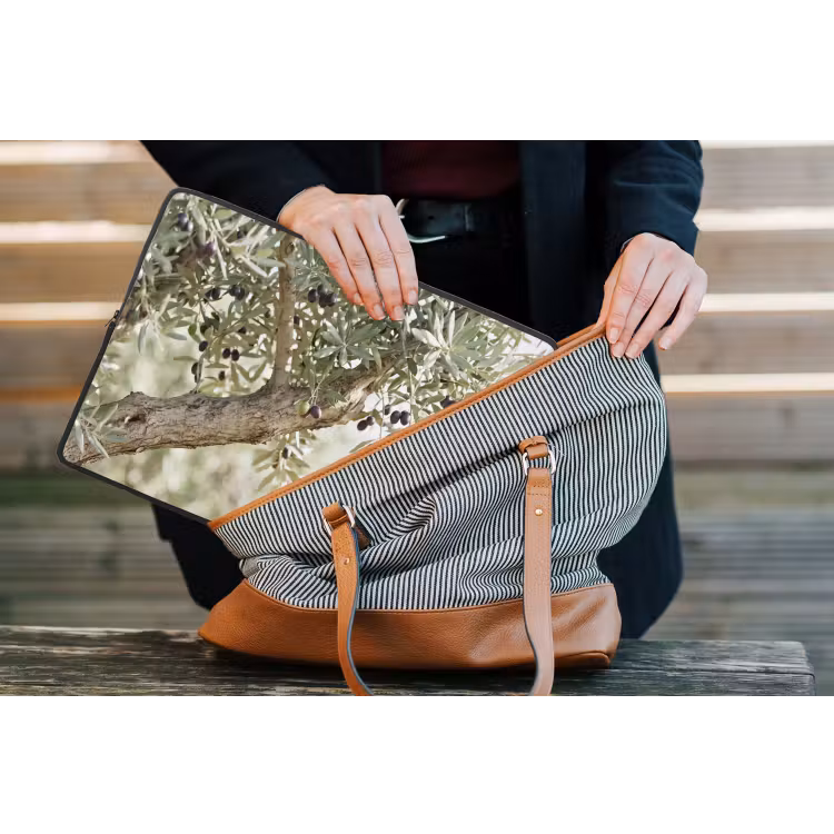 Laptophoes Olijfboom - tak - groen - Olijfboom - tak - groen laptophoes neopreen klein