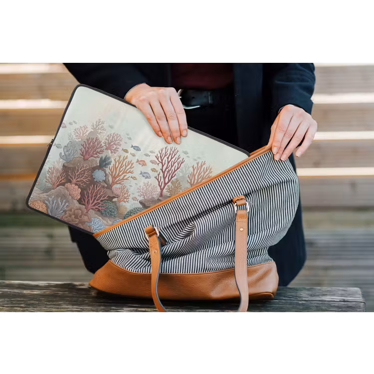 Onderwater - Koraal - Vis - Natuur laptophoes neopreen klein -tas