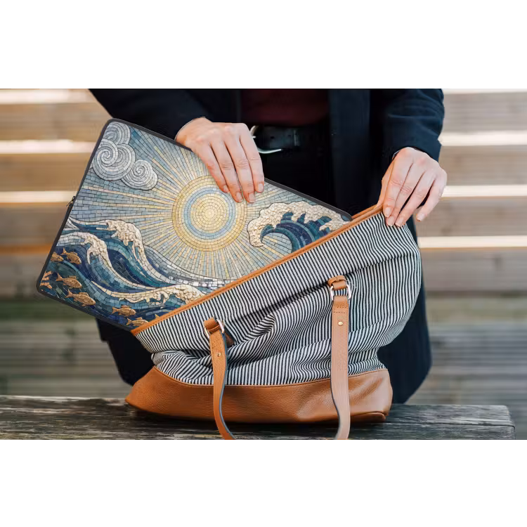 Onderwater - Koraal - Vis - Natuur - Kunst laptophoes neopreen klein -tas