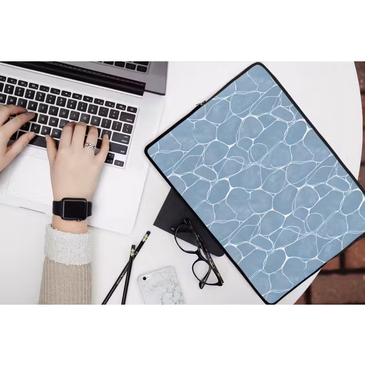 Organisch - Patroon - Blauw laptophoes neopreen klein 279 -bureau