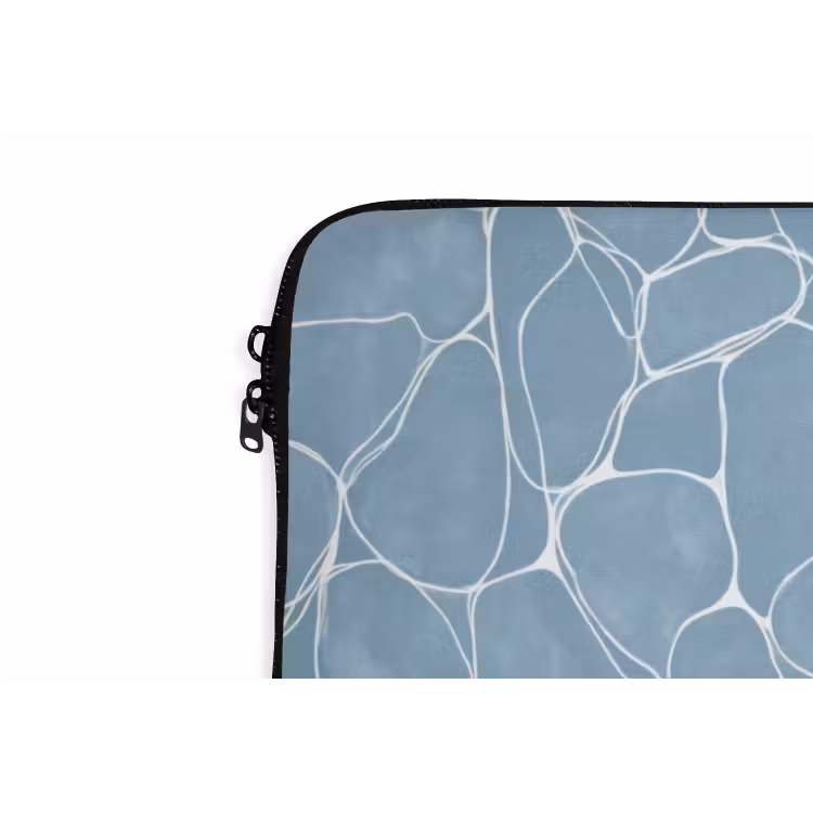 Organisch - Patroon - Blauw laptophoes neopreen klein 279 -detail