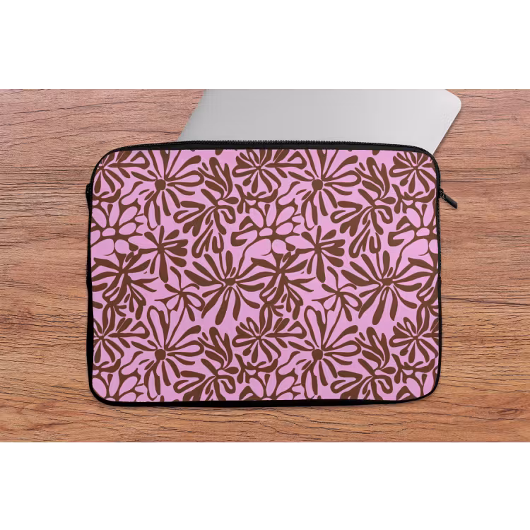 Organisch - Patroon - Roze laptophoes neopreen klein 279 -tafel