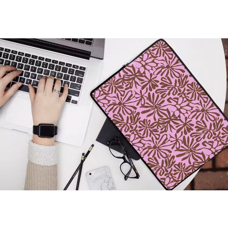 Organisch - Patroon - Roze laptophoes neopreen klein 279 -bureau