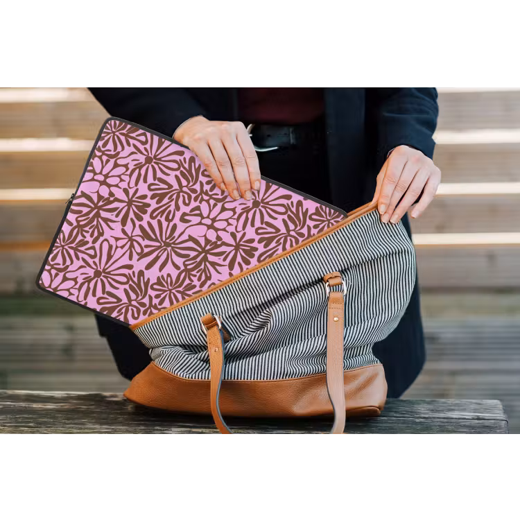 Organisch - Patroon - Roze laptophoes neopreen klein 279 -tas