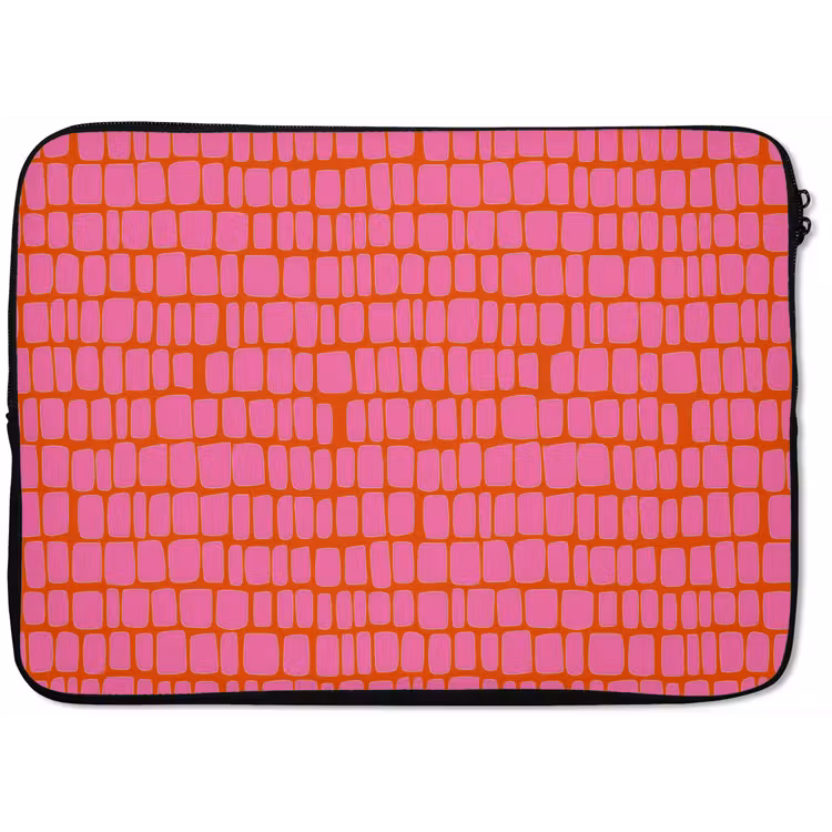 Organisch - Raster - Roze laptophoes neopreen klein 279 -zkaufland3dotto