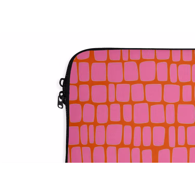 Organisch - Raster - Roze laptophoes neopreen klein 279 -detail
