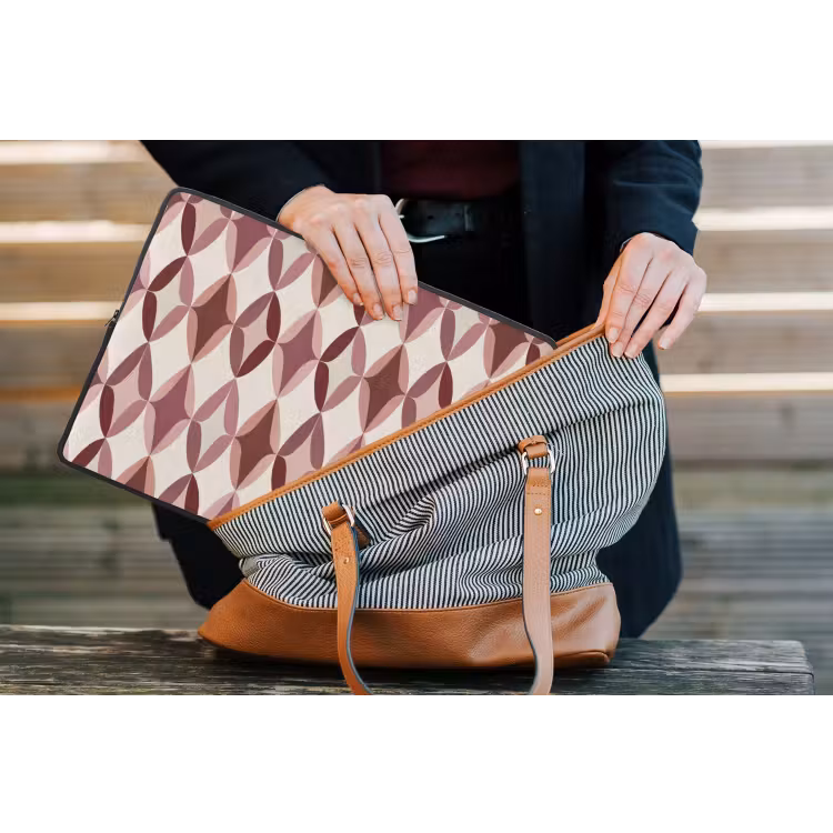 Ovaal - Textuur - Roze laptophoes neopreen klein 279 -tas