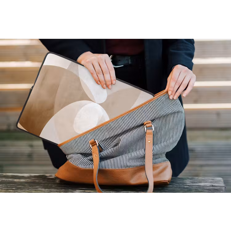 Ovale vormen - Transparant - Zachte overgang laptophoes neopreen klein -tas
