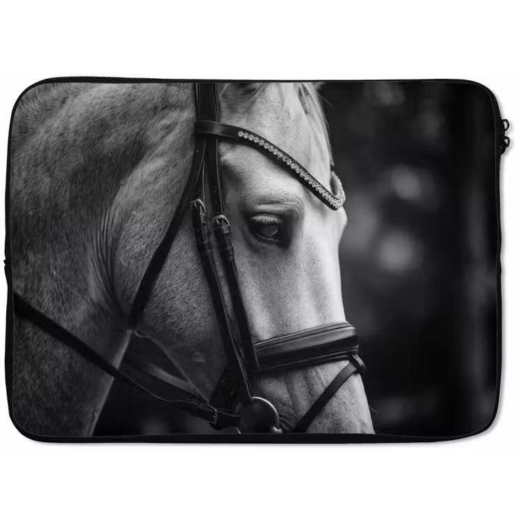 Paard - Schimmel - Portret laptophoes neopreen klein -zkaufland3dotto