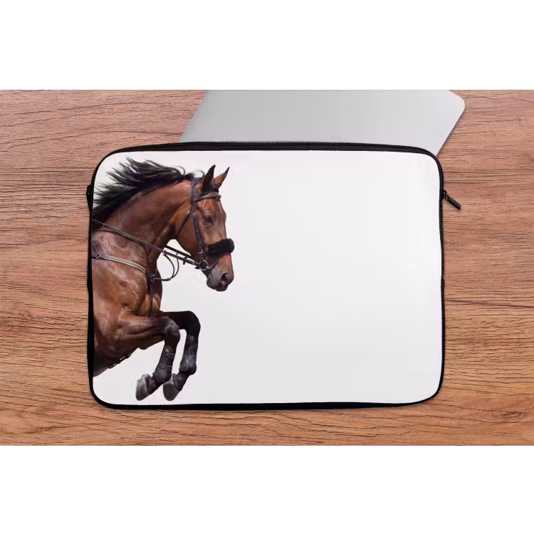 Paard - Springen - Modern laptophoes neopreen klein -tafel