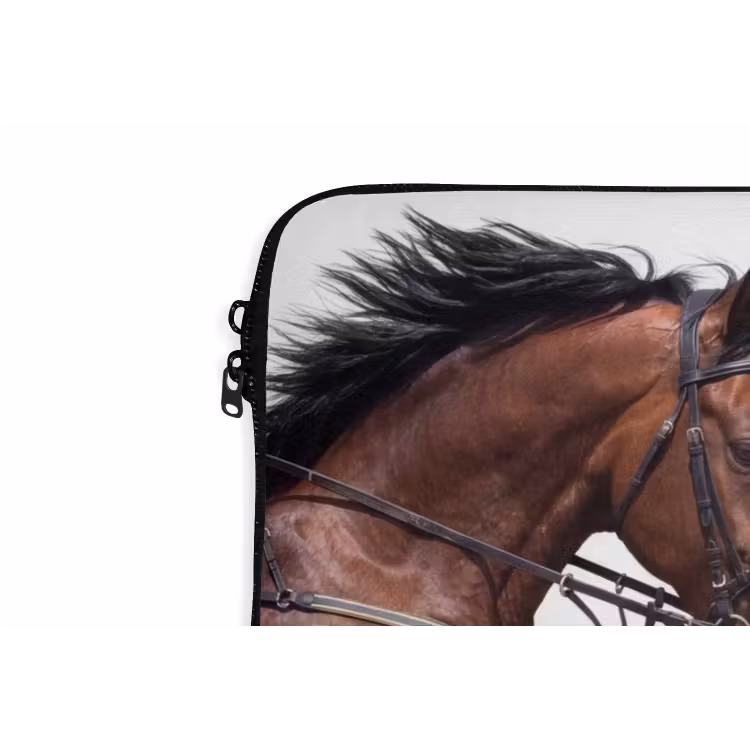 Paard - Springen - Modern laptophoes neopreen klein -detail