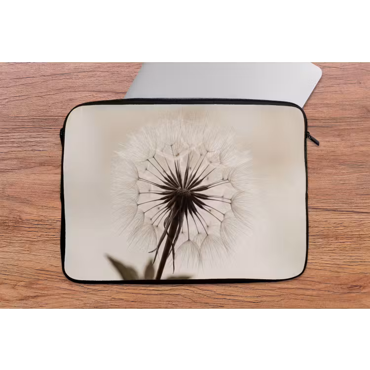 Paardenbloem - Minimalistisch - Wit laptophoes neopreen klein -tafel