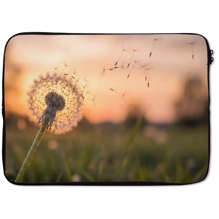 Paardenbloem - Zonsondergang - Veld laptophoes neopreen klein -zkaufland3dotto