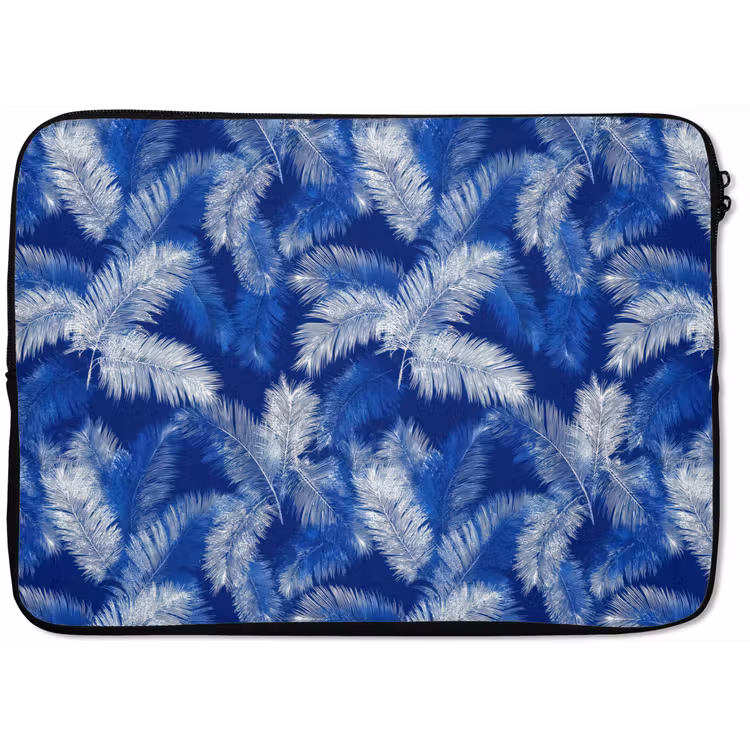 Palmblad - Patroon - Blauw laptophoes neopreen klein 279 -zkaufland3dotto