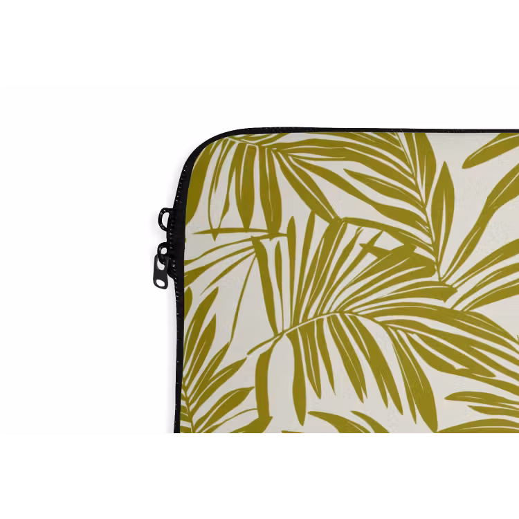 Palmblad - Patroon - Groen laptophoes neopreen klein 279 -detail