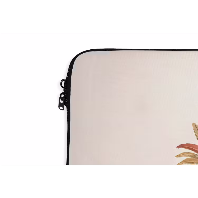 Palmbomen - Heuvels - Minimalistisch - Zachtroze laptophoes neopreen klein -detail