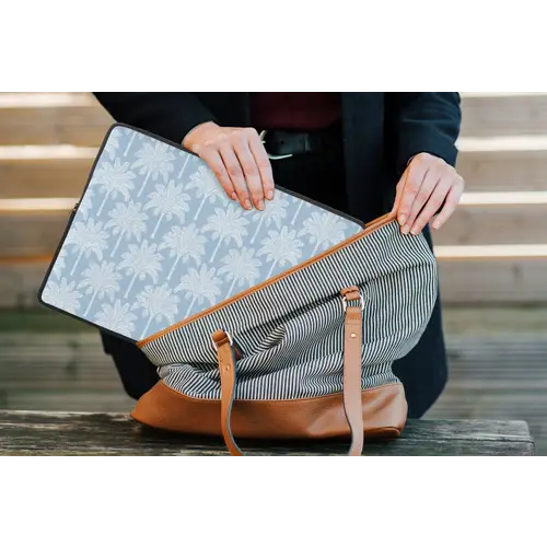 Palmboom - Modern - Blauw laptophoes neopreen klein 279 -tas