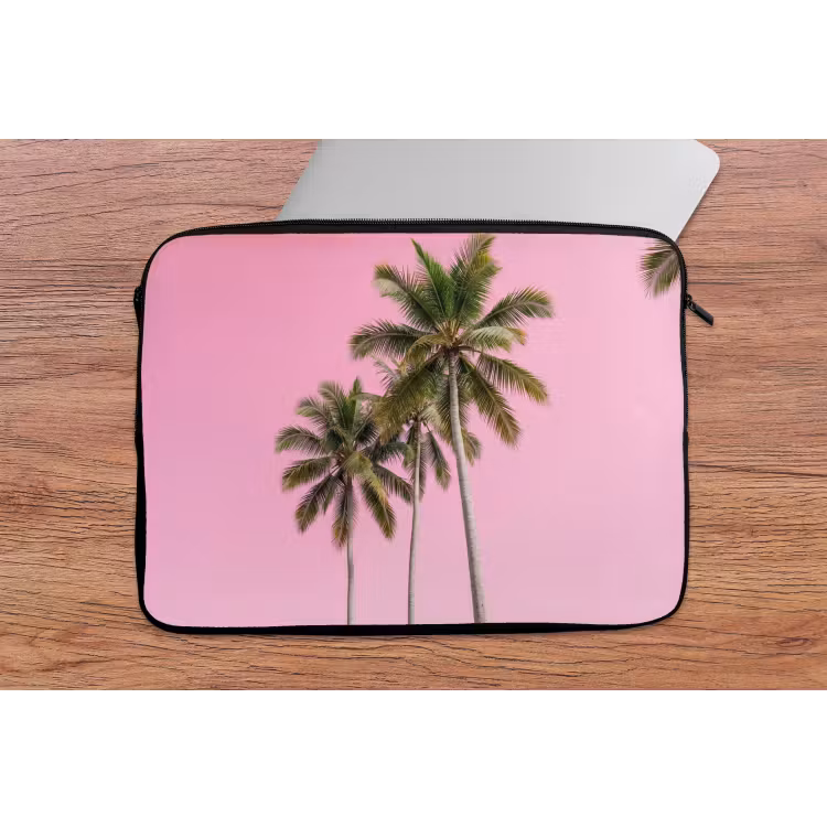 Palmboom - Tropisch - Pink laptophoes neopreen klein -tafel