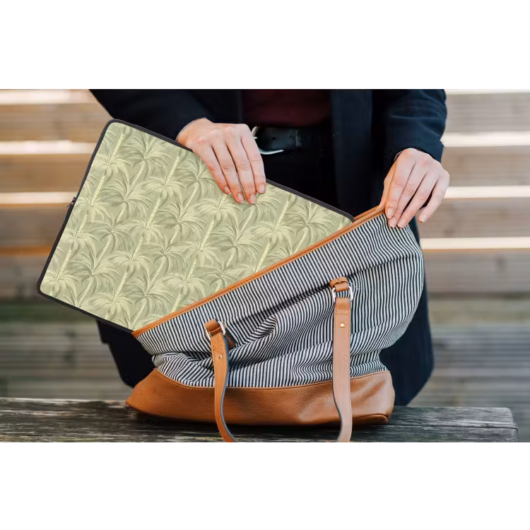Palmwoud - Tropisch - Groen laptophoes neopreen klein 279 -tas
