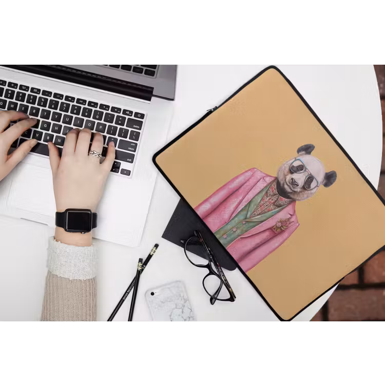 Panda - Pak - Zonnebril - Blauw laptophoes neopreen klein -bureau