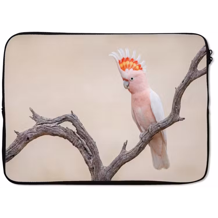 Papagaai - Tak - Roze laptophoes neopreen klein -zkaufland3dotto