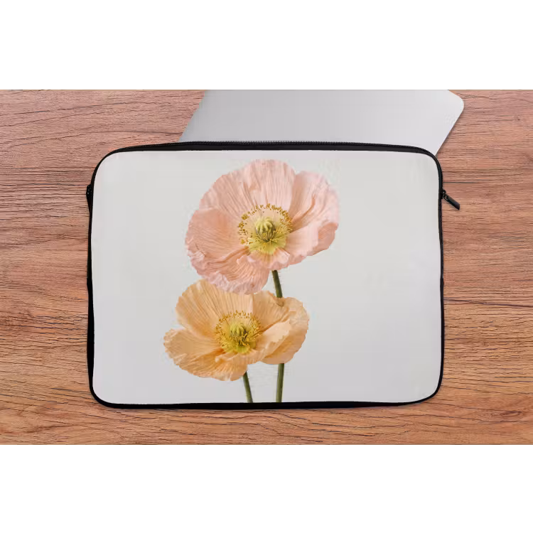 Papavers - Botanisch - Roze laptophoes neopreen klein -tafel