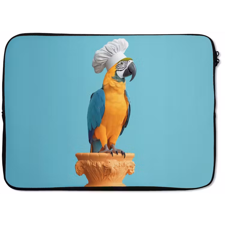 Papegaai - Koksmuts - Grappig - Vogel laptophoes neopreen klein -zkaufland3dotto