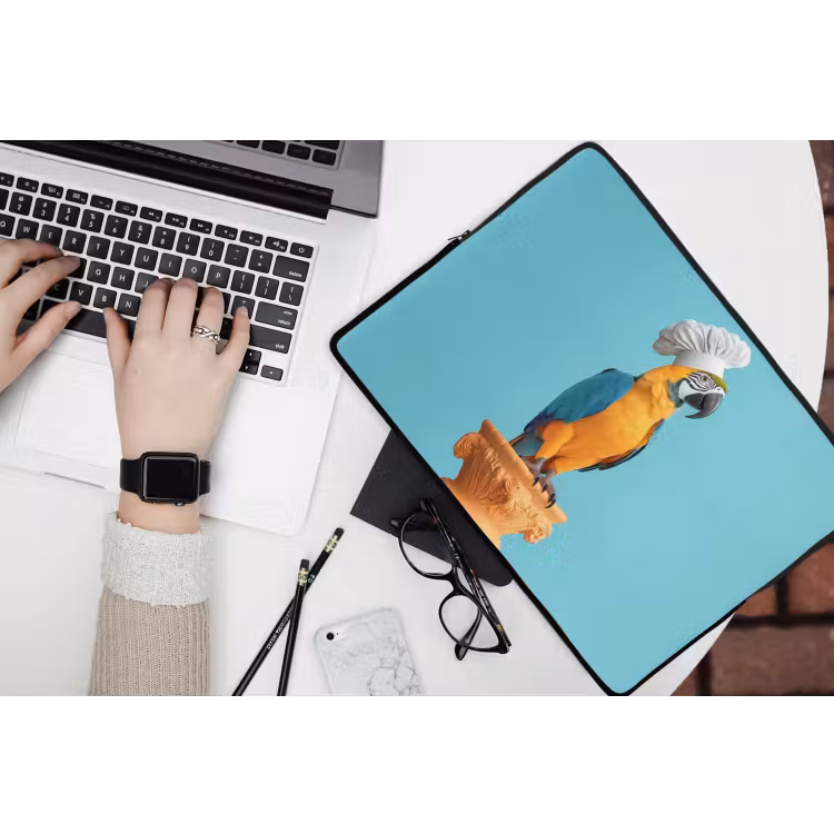 Papegaai - Koksmuts - Grappig - Vogel laptophoes neopreen klein -bureau