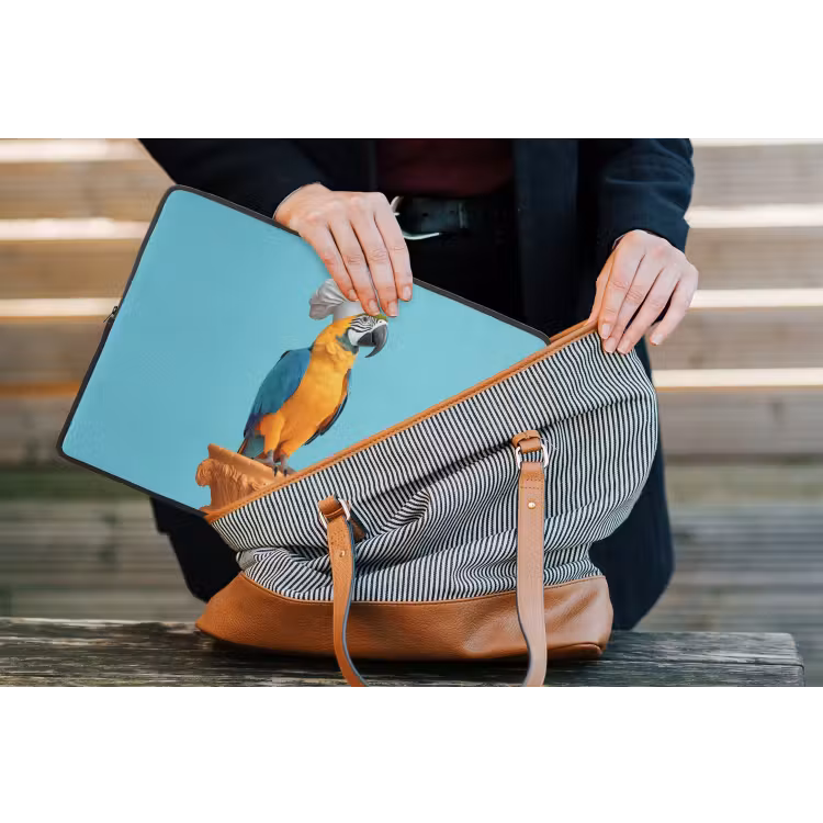 Papegaai - Koksmuts - Grappig - Vogel laptophoes neopreen klein -tas