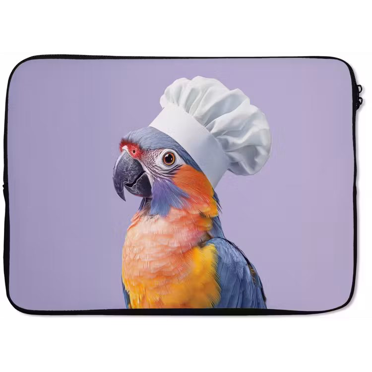 Papegaai - Koksmuts - Paars - Cute laptophoes neopreen klein -zkaufland3dotto