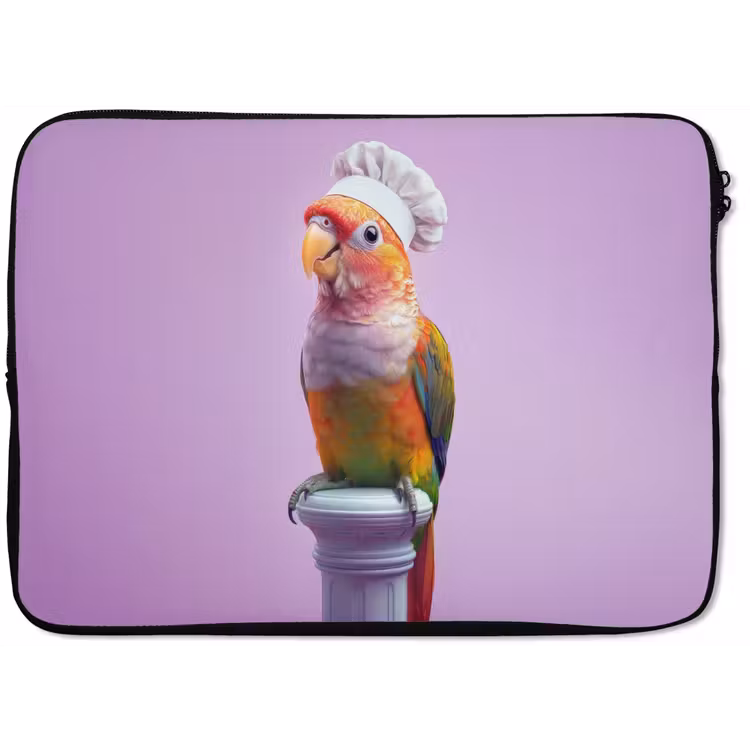 Papegaai - Koksmuts - Pilaar - Vogel laptophoes neopreen klein -zkaufland3dotto