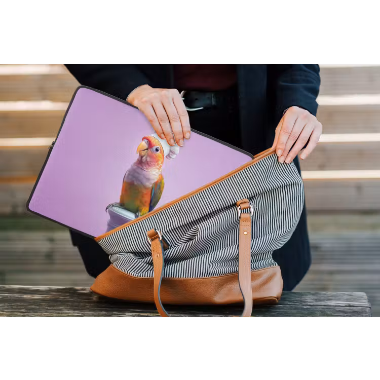 Papegaai - Koksmuts - Pilaar - Vogel laptophoes neopreen klein -tas