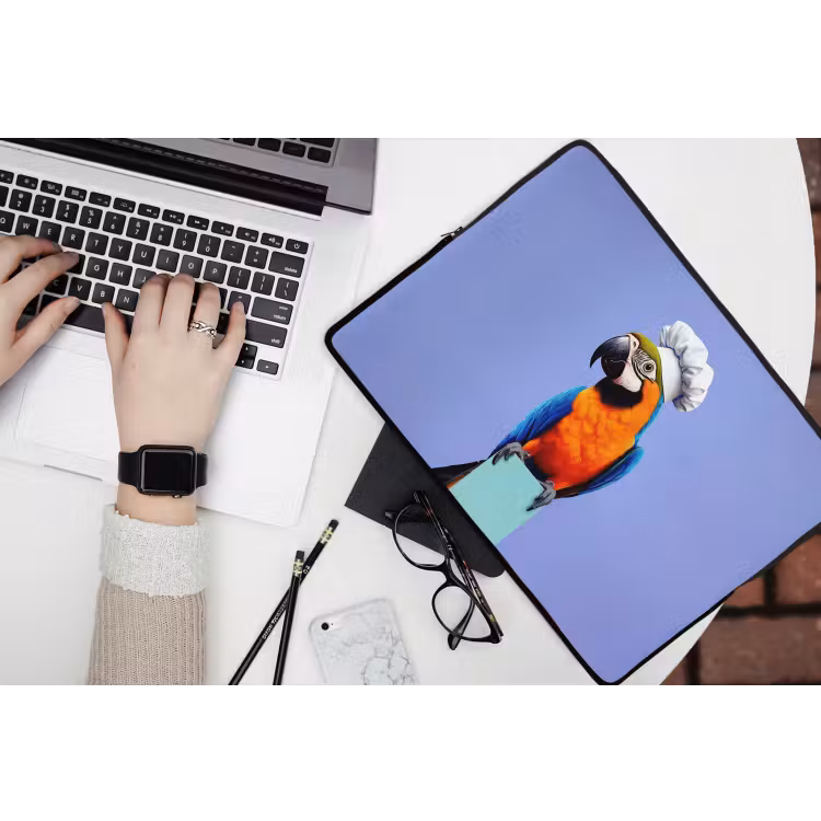 Papegaai - Koksmuts - Vogel - Leuk laptophoes neopreen klein -bureau