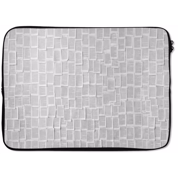 Papier - Overlappend - Textuur - Modern - Wit laptophoes neopreen klein -zkaufland3dotto
