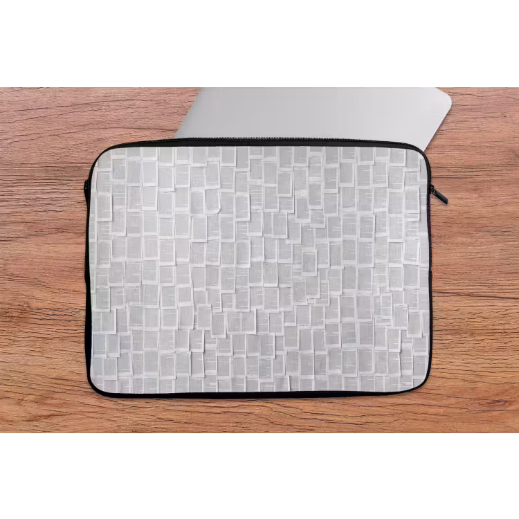 Papier - Overlappend - Textuur - Modern - Wit laptophoes neopreen klein -tafel