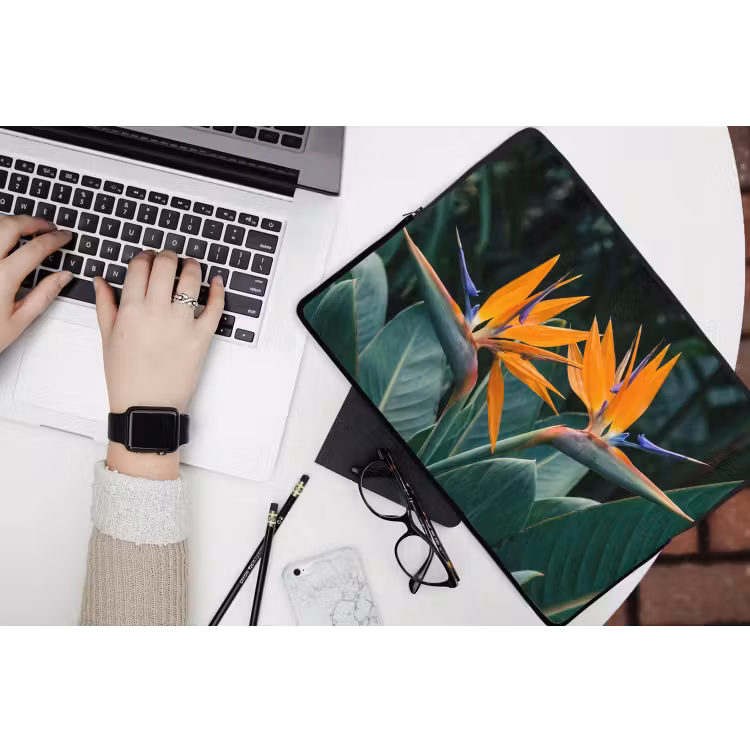 Paradijsvogel - Bloem - Exotisch laptophoes neopreen klein -bureau