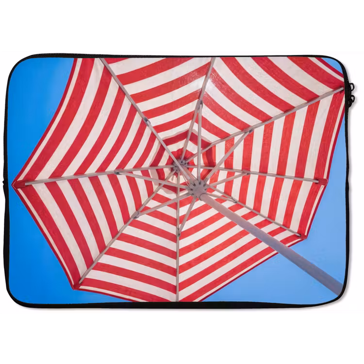 Parasol - Strepen - Zomer - Rood - Blauw laptophoes neopreen klein -zkaufland3dotto