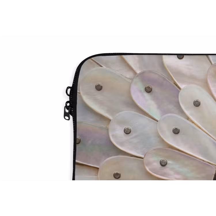 Parelmoer - Patroon - Decoratie - Ambacht - Wit laptophoes neopreen klein -detail