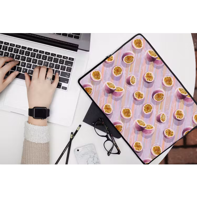 Passievrucht - Tropisch - Paars laptophoes neopreen klein 279 -bureau