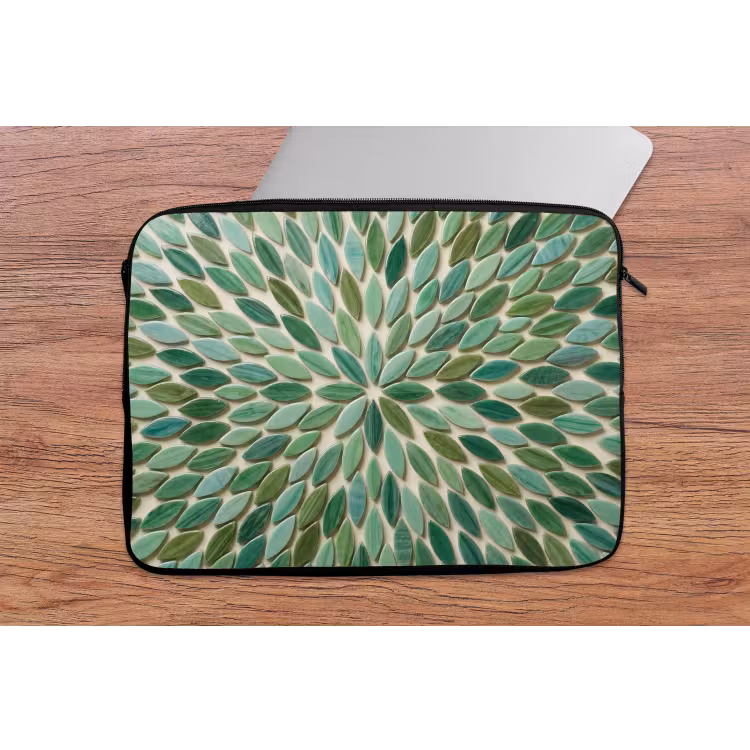 Patroon - Blad - Groen - Abstract laptophoes neopreen klein -tafel