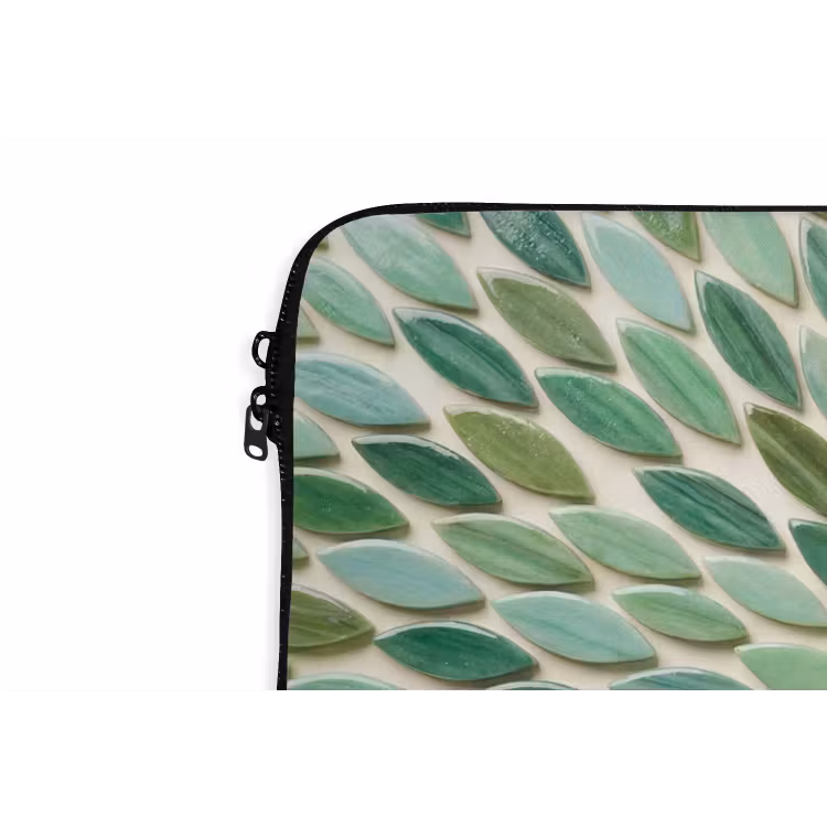 Patroon - Blad - Groen - Abstract laptophoes neopreen klein -detail