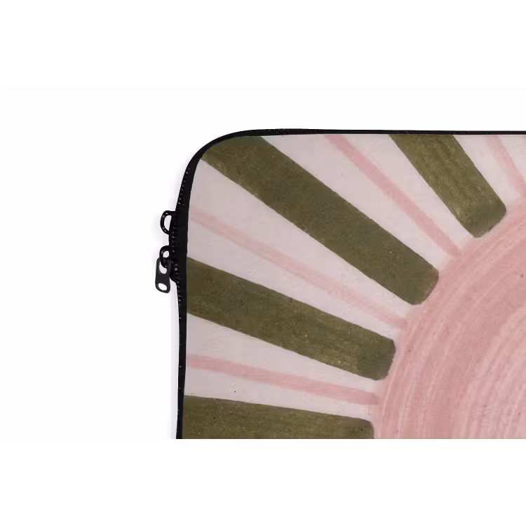 Patroon - Cirkel - Stralen - Abstract - Roze laptophoes neopreen klein -detail