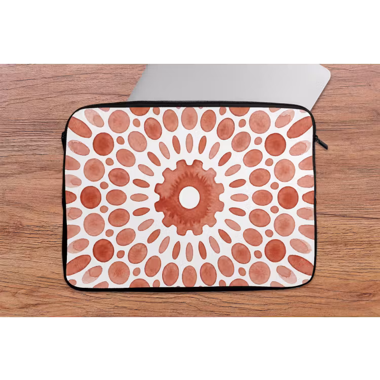 Patroon - Cirkels - Abstract - Modern - Rood laptophoes neopreen klein -tafel