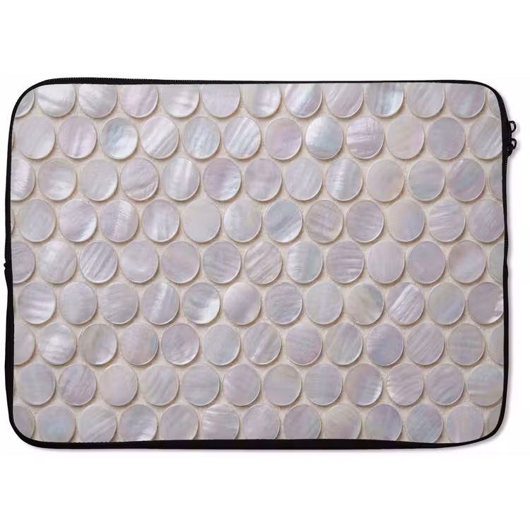 Patroon - Cirkels - Abstract - Modern - Wit laptophoes neopreen klein -zkaufland3dotto